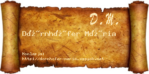 Dörnhöfer Mária névjegykártya
